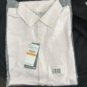 NWT Penguin Men's Pink Striped Shirt S/P